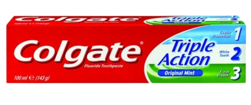 טריפל אקשן משחת שיניים להגנה משולשת | קולגייט triple action | מכילה 75 מ