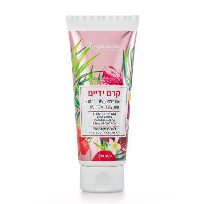 קרם ידיים | חמאת שיאה | שמן רימונים וחומצה היאלורונית | מכיל 100 מ"ל ARGANIA | ארגניה