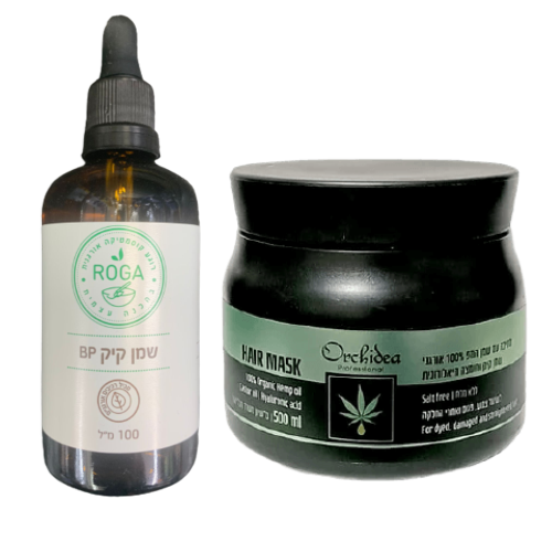 מארז שמן קיק | שמן קיק BP | מכיל 100 מ"ל | פלוס | מסכת שיער | שמן המפ | 100% אורגני |