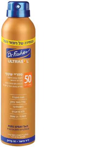 אולטרסול | ספריי שקוף להגנה מהשמש | SPF50 | מכיל 200 מ"ל | ד"ר פישר | Dr. Fischer