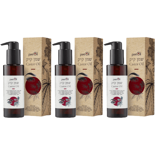 מארז שלישייה | שמן קיק | לטיפוח גבות ושיער ראש | שמן טהור | מכיל 100 מ