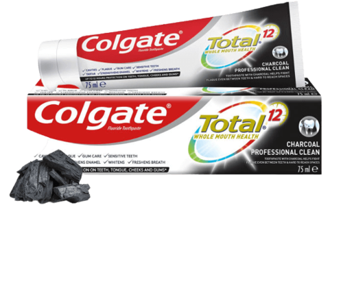 משחת שיניים | טוטאל | מסייעת בהפחתחת רובד חיידקים | אבץ | CHARCOAL PROFESSINIOAL CLEAN | מכיל 75 מ