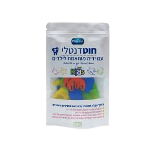 חוט דנטלי | עם ידית מותאמת | לילדים | מכיל 32 יחידות