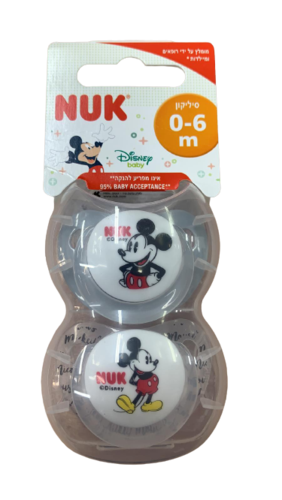 זוג מוצצי נוק דיסני בייבי NUK Disney Baby | סיליקון 0-6 חודשים | מיקי מאוס | נוק | NUK