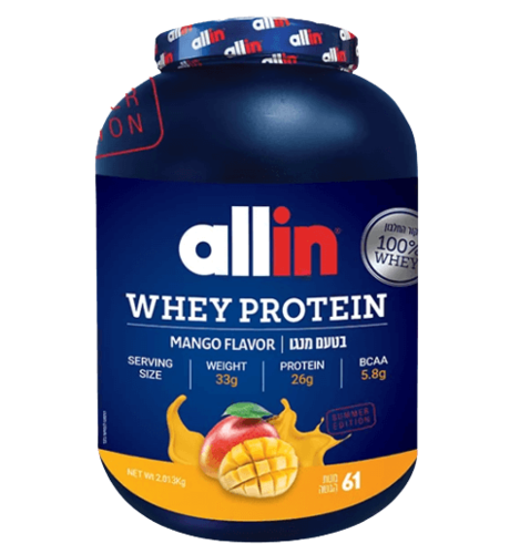 אבקת חלבון ALL IN WHEY | בטעם מנגו | 61 מנות הגשה | 2.013 ק