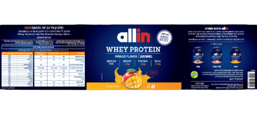 אבקת חלבון ALL IN WHEY | בטעם מנגו | 61 מנות הגשה | 2.013 ק