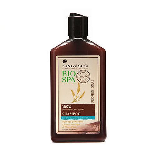 שמפו לשיער יבש, פגום וצבוע | מועשר במינרלים מים המלח, ארגן ונבט חיטה | 400 מ