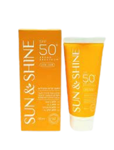  סאן אנד שיין קרם הגנה | ברואד ספקטרום  SPF 50+ | מסנני קרינה מינרליים | 50 מ