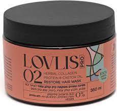 מסיכה משקמת קיק קולגן לשיער יבש וצבוע 02 ריסטור | לשימוש יומיומי | מכיל 350 מ"ל לאבליס | Lovlis