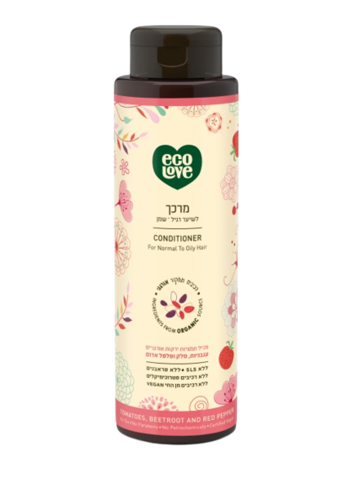 מרכך לשיער רגיל עד שמן | עגבניות, סלק ופלפל אדום | מכיל 500 מ"ל |  אקולאב | EcoLove