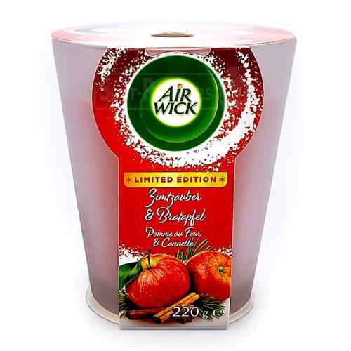 נר אייר ויק שמנים אתריים | תפוח קינמון ואניס | 220 גרם | מהדורה מוגבלת אר וויק | Air Wick