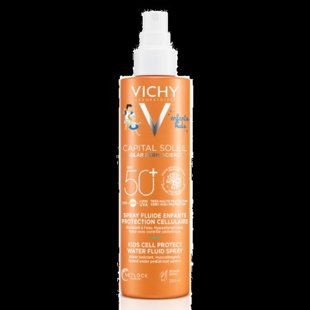 ספריי הגנה | מפני קרינת השמש | מתאים לילדים | 50SPF+ | מכיל 200 מ"ל וישי | Vichy