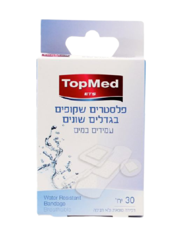 פלסטרים שקופים בגדלים שונים עמידים במים 30 יח