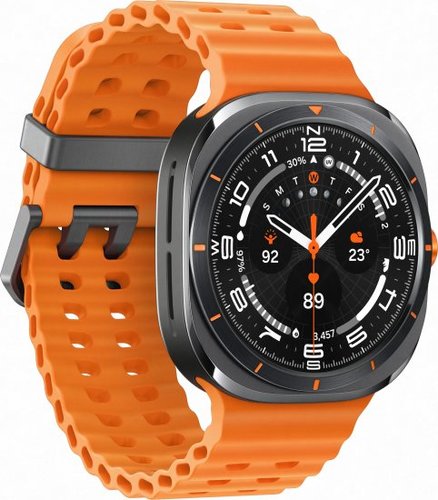 שעון חכם Samsung Galaxy Watch Ultra LTE - צבע מסגרת טיטניום אפור - צבע רצועה כתום