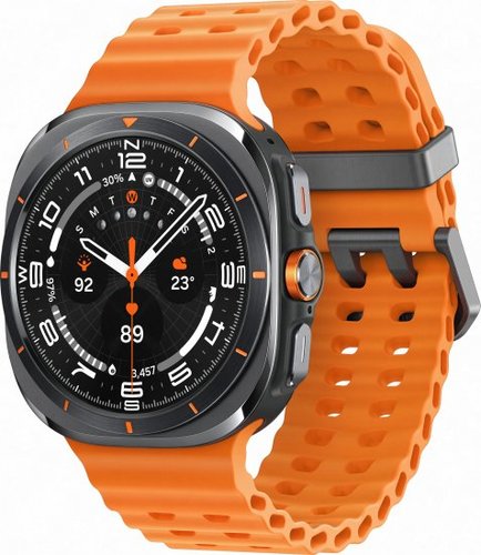 שעון חכם Samsung Galaxy Watch Ultra LTE - צבע מסגרת טיטניום אפור - צבע רצועה כתום