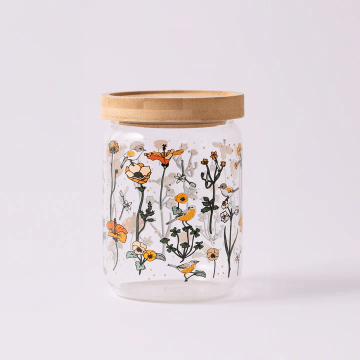 צנצנת זכוכית 550 מ״ל: Flora & Fauna Bird