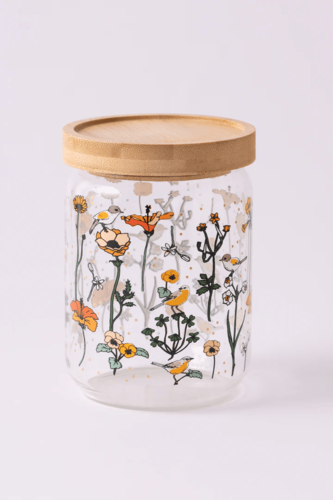 צנצנת זכוכית 550 מ״ל: Flora & Fauna Bird