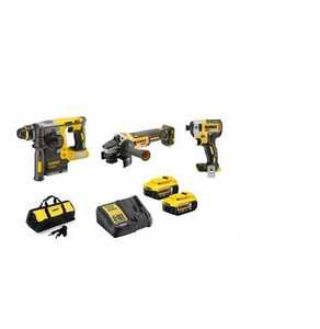 סט פטישון + מברגת אימפקט + משחזת 18V + שני סוללות 5.0AH DEWALT
