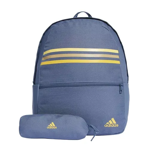 תיק גב Adidas דגם קלאסיק - כחול פסים עם קלמר