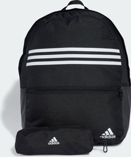 תיק גב Adidas דגם קלאסיק - שחור פסים עם קלמר
