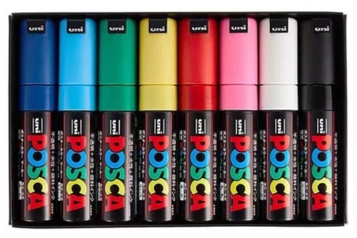 חדש! סט 8 טושי פוסקה דגם PC-8K POSCA