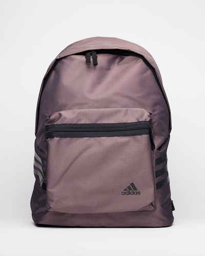 תיק גב Adidas - חום/ סגול חציל פסים בצדדים