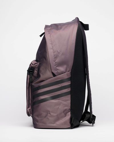 תיק גב Adidas - חום/ סגול חציל פסים בצדדים