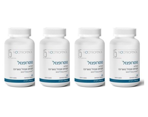 מבצע 4 יחידות - נוטרופינול - קומפלקס מגנזיום אצטיל טאורינט (60 כמוסות) - קטגורי 5