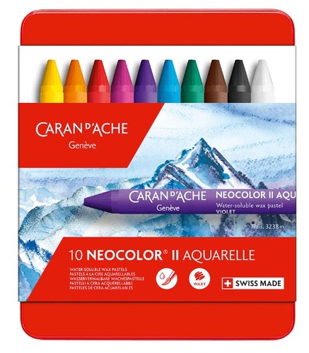 סט 10 פסטל שעווה מסיסים במים NEOCOLOR II