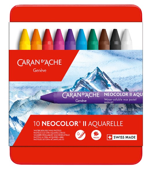 סט 10 פסטל שעווה מסיסים במים NEOCOLOR II