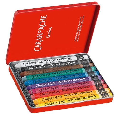 סט 10 פסטל שעווה מסיסים במים NEOCOLOR II