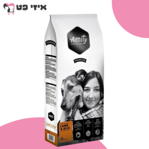 אמיתי פרמיום כבש ואורז לכלבים בוגרים 15 ק"ג Amity