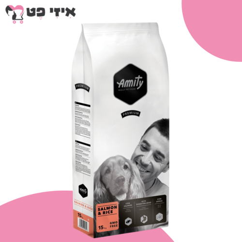 אמיתי פרמיום סלמון ואורז לכלבים בוגרים 15 ק