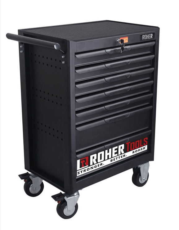 עגלת כלים 7 מגירות שחורה ROHER TOOLS
