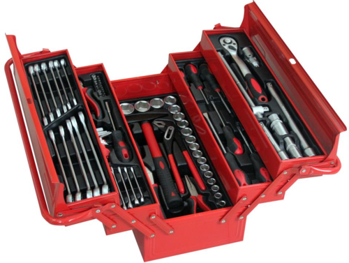 ארגז כלים מאובזר 85 כלים ROHER TOOLS - ארגז רמוניקה מתכת מזוודה