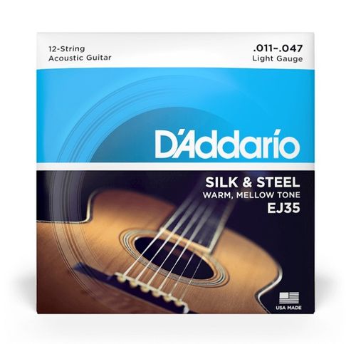זוית נוספת D'Addario 11-47 Light 12-String Acoustic Guitar Strings