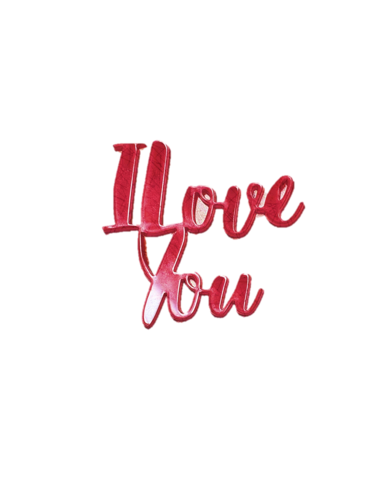 טופר אישי בצבע אדום עם הכיתוב I LOVE YOU 