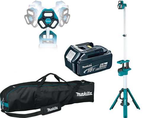 עמוד תאורה 18V נטען כולל סוללה 5.0 אמפר MAKITA DML814 מקיטה