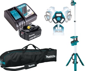 עמוד תאורה 18V נטען כולל סוללה 5.0 אמפר ומטען MAKITA DML814 מקיטה