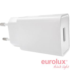 ממיר מתח USB 5V 2.1A לבן יורולוקס