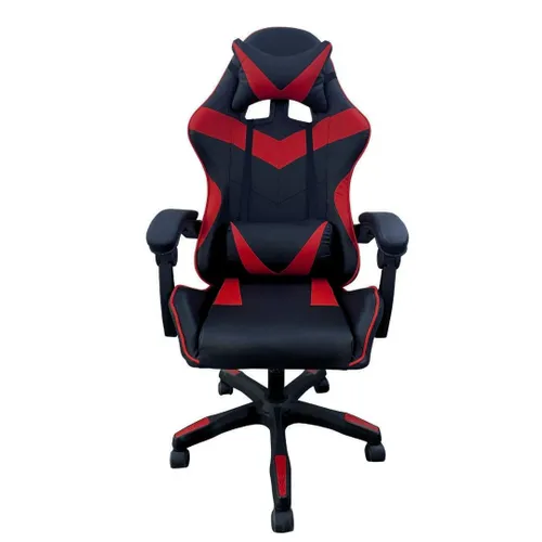 כסא גיימרים איכותי Gaming Chair עם 2 כריות תמיכה, שינוי גובה וידיות תמיכה - שחור אדום
