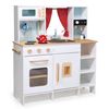 מטבח לילדים מעץ מלא Play Kitchen עם מיקרו, תנור, כיור ו 4 אביזרים