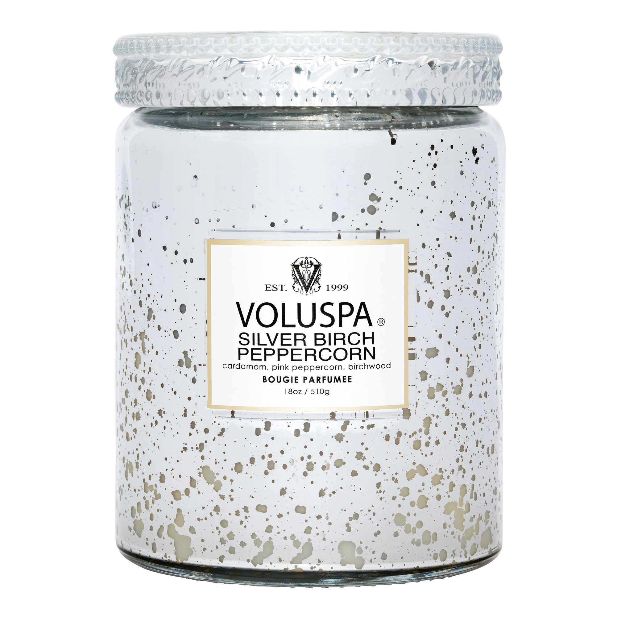 נר ריחני בצנצנת זכוכית 510 גרם - Silver Birch Peppercorn
