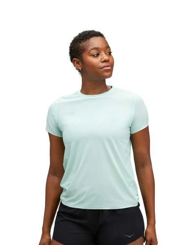 HOKA W AIROLITE RUN SHORT SLEEVE-חולצת ריצה נשים הוקה תכלת מעונן