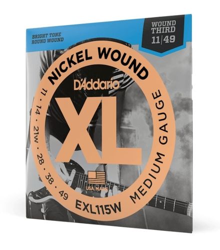 D'Addario 11-49 Medium Wound 3rd Electric Guitar Strings