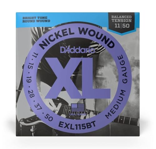 זוית נוספת D'Addario 11-50 Medium Balanced Tension Electric Guitar Strings