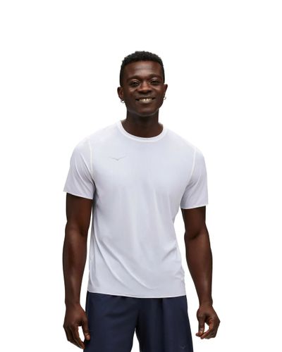 HOKA M AIROLITE RUN SHORT SLEEVE WHITE V חולצת ריצה גברים הוקה