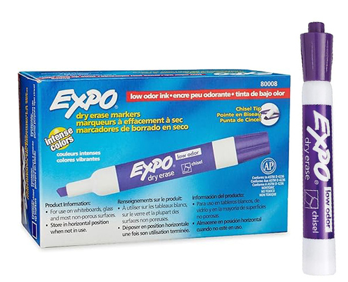מארז 12 טוש ללוח מחיק/ סגול EXPO