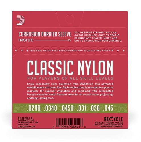 זוית נוספת D'Addario EJ27N1/2 Classic Nylon 1/2 Size