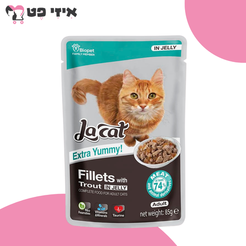 פאוץ' לה קט נתחוני פורל בג'לי לחתול בוגר 85 גרם LA CAT